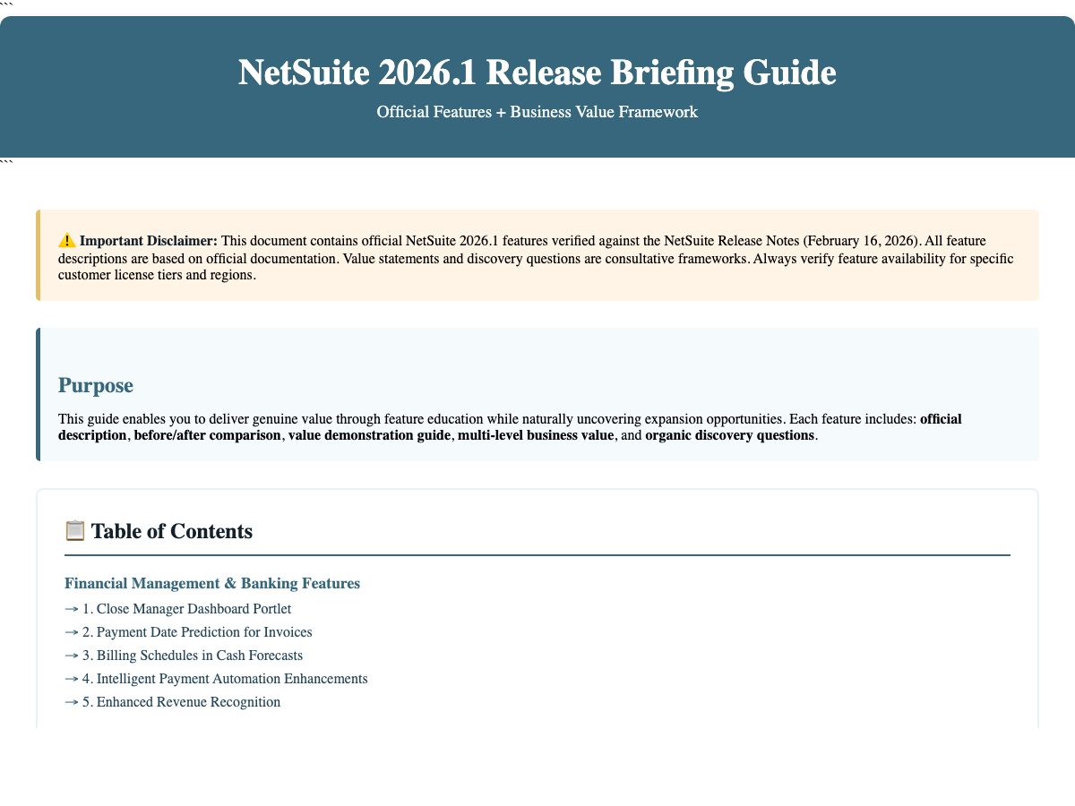 NetSuite 2026.1 Briefing Guide preview