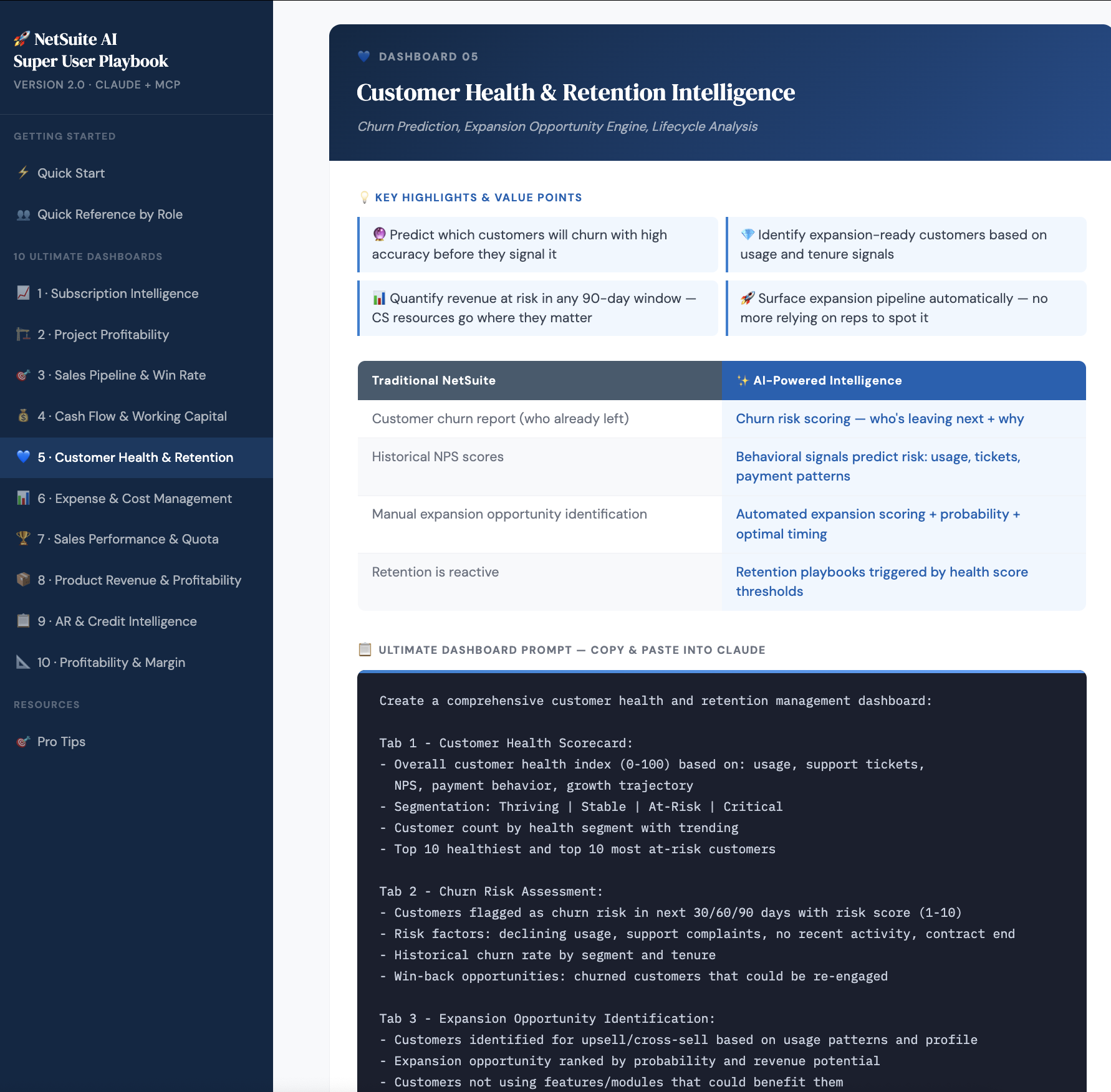 Dashboard 05 — Customer Health & Retention Intelligence